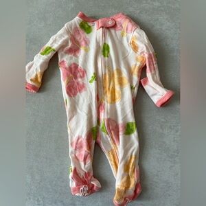 NB Burt’s Bees baby girl footie onesie